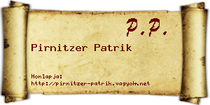 Pirnitzer Patrik névjegykártya